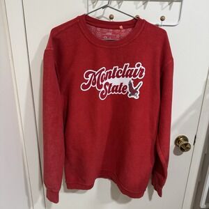 Montclair State Pressbox By Royce Apparel Mens Size Large Red Sweater Sweatshirt